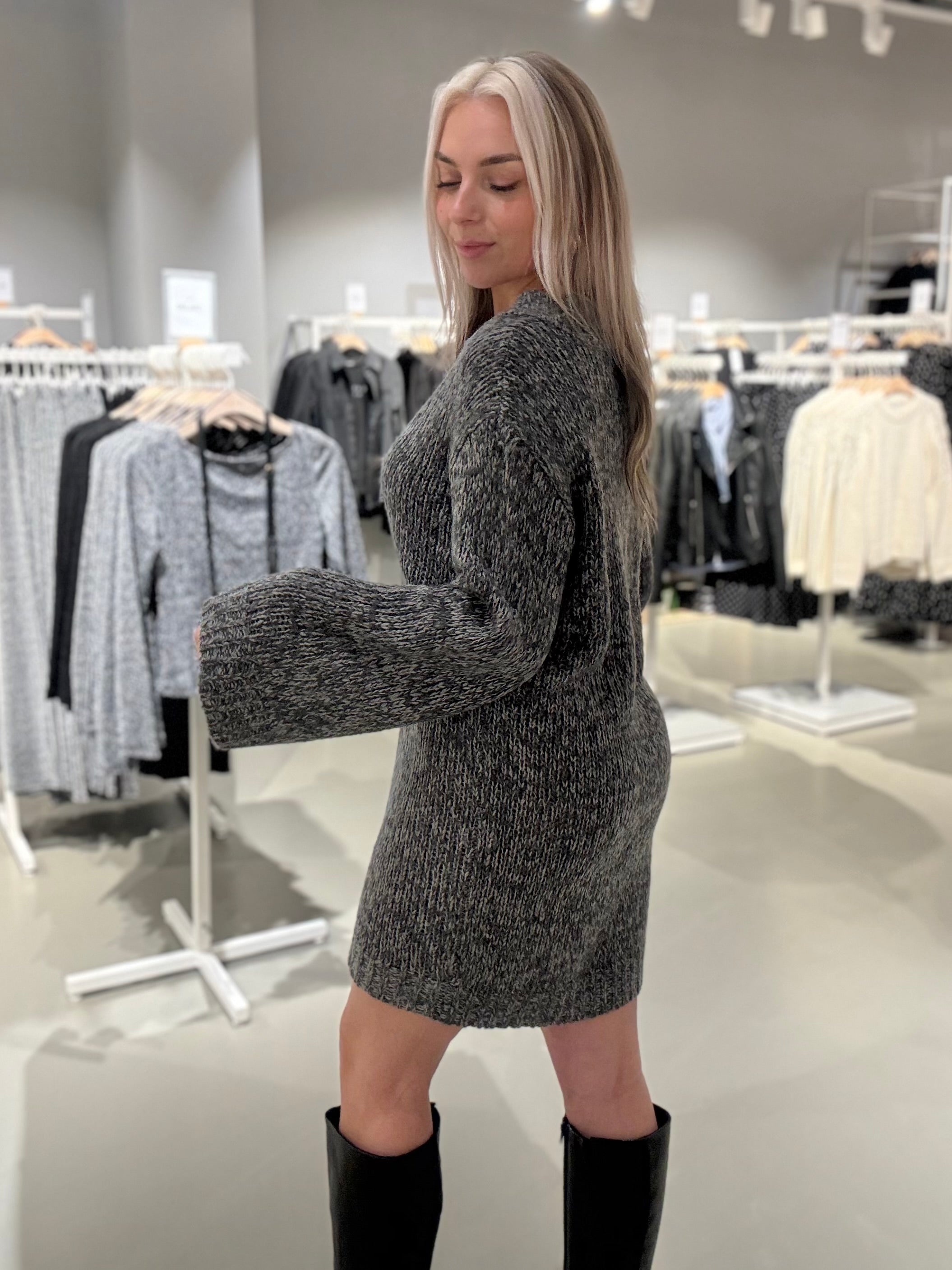 NMGINNA Short Dress - Medium Grey Melange